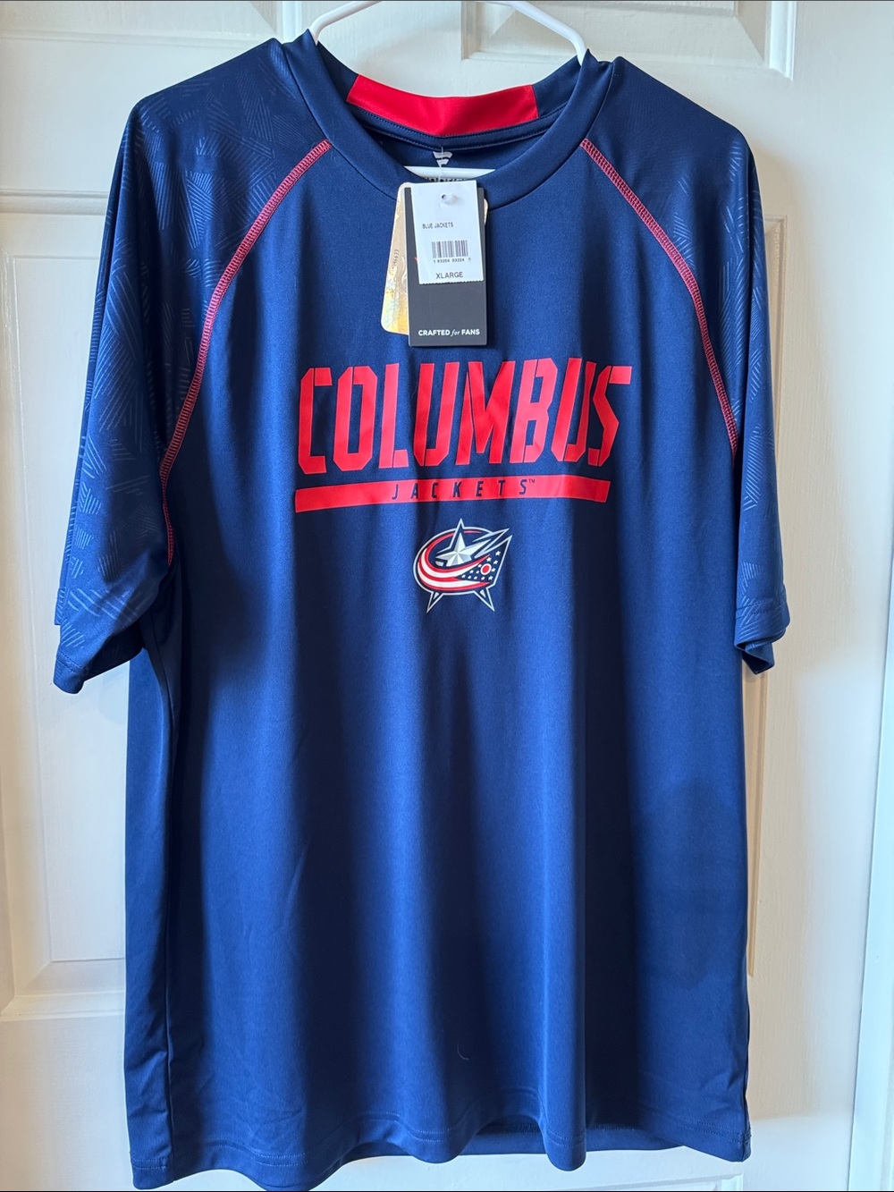 Fanatics Columbus Blue Short-Sleeve Jersey with Red Accents